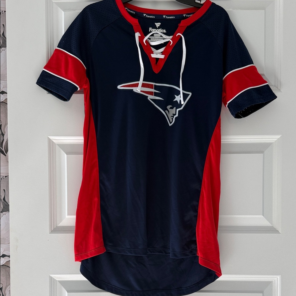Fanatics Navy and Red Patriots Lace-Up Jersey